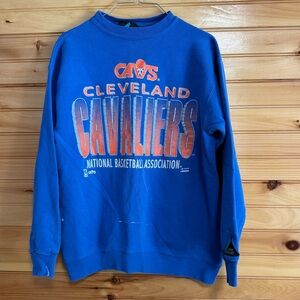 Vintage Logo Athletic Blue Cleveland Cavaliers Crewneck Sweatshirt Small